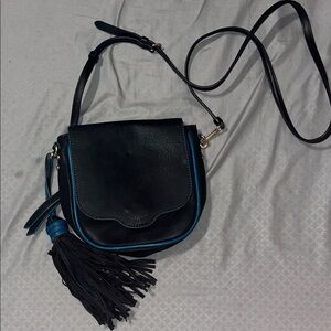 Steve Madden Black and Blue Satchel with Tassel